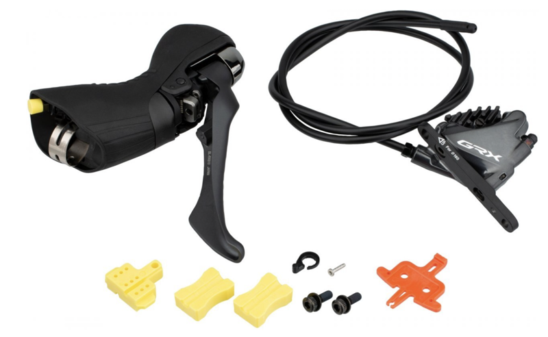 Shimano GRX BL-RX810/BR-RX810 Disc Brake And Lever - Front Hydraulic Flat Mount Finned Resin Pads Black-1